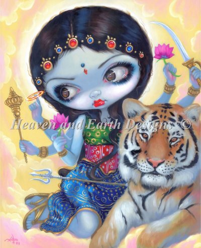 Diamond Painting Canvas - Mini Durga And The Tiger - Click Image to Close
